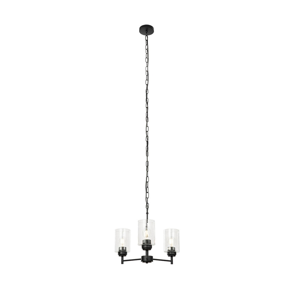 Elijah 16" Black Glass Pendant Light