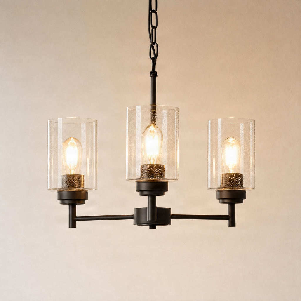 Elijah 16" Black Glass Pendant Light