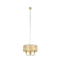 Lucande Aurora hanging light, Ø 17.7 in, brown, 3-bulb, fabric