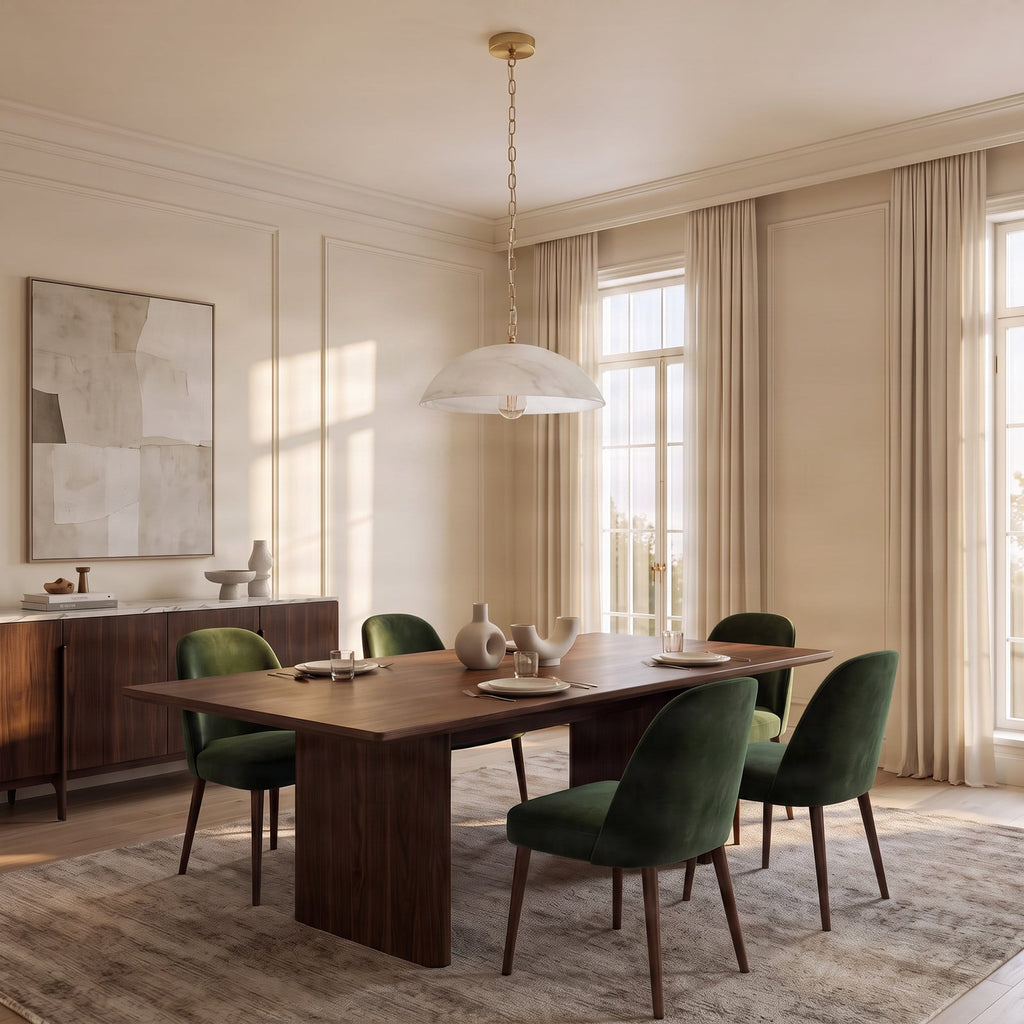 Lucande Sadie pendant light, Ø 16 in, brass/white, glass