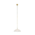Lucande Sadie pendant light, Ø 16 in, brass/white, glass