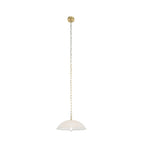 Lucande Sadie pendant light, Ø 16 in, brass/white, glass