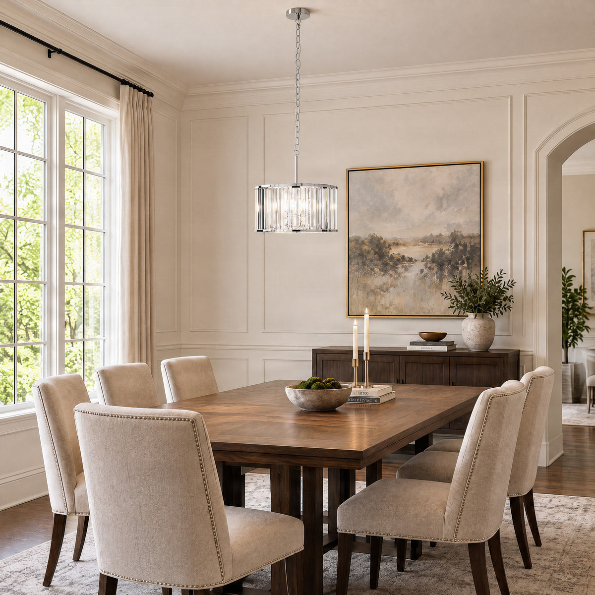 Naomi 16" Chrome Crystal Pendant Light