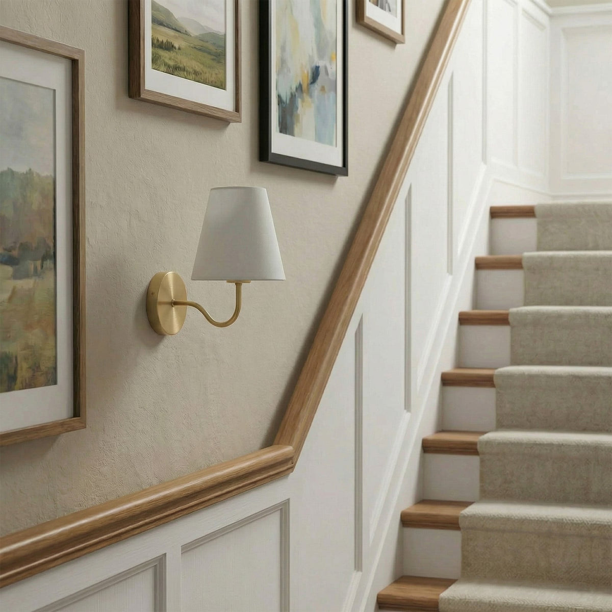 Claire 10" White Brass Wall Sconce