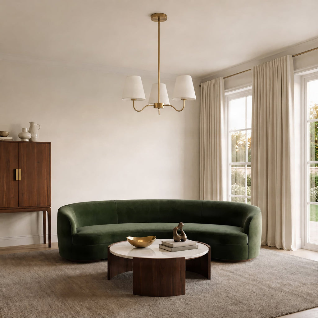 Claire 21" White Brass Pendant Light