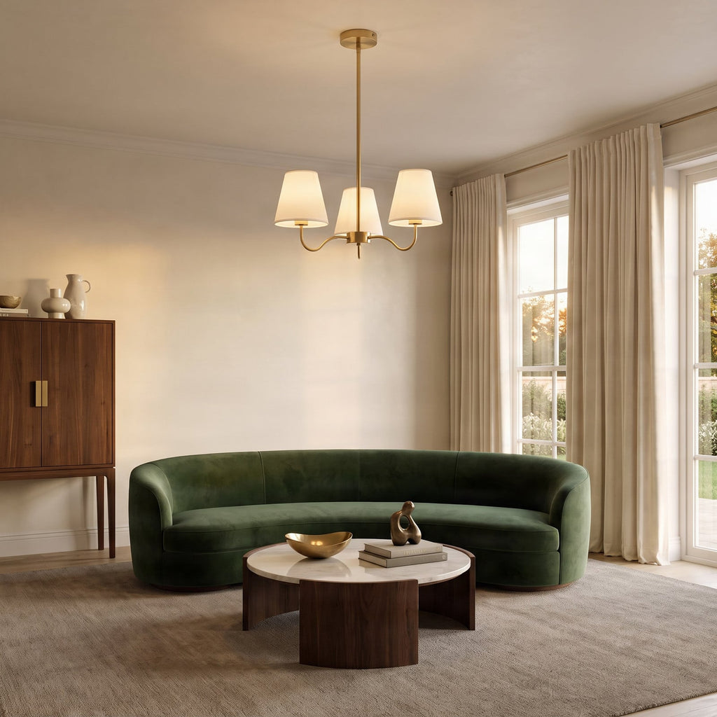 Claire 21" White Brass Pendant Light
