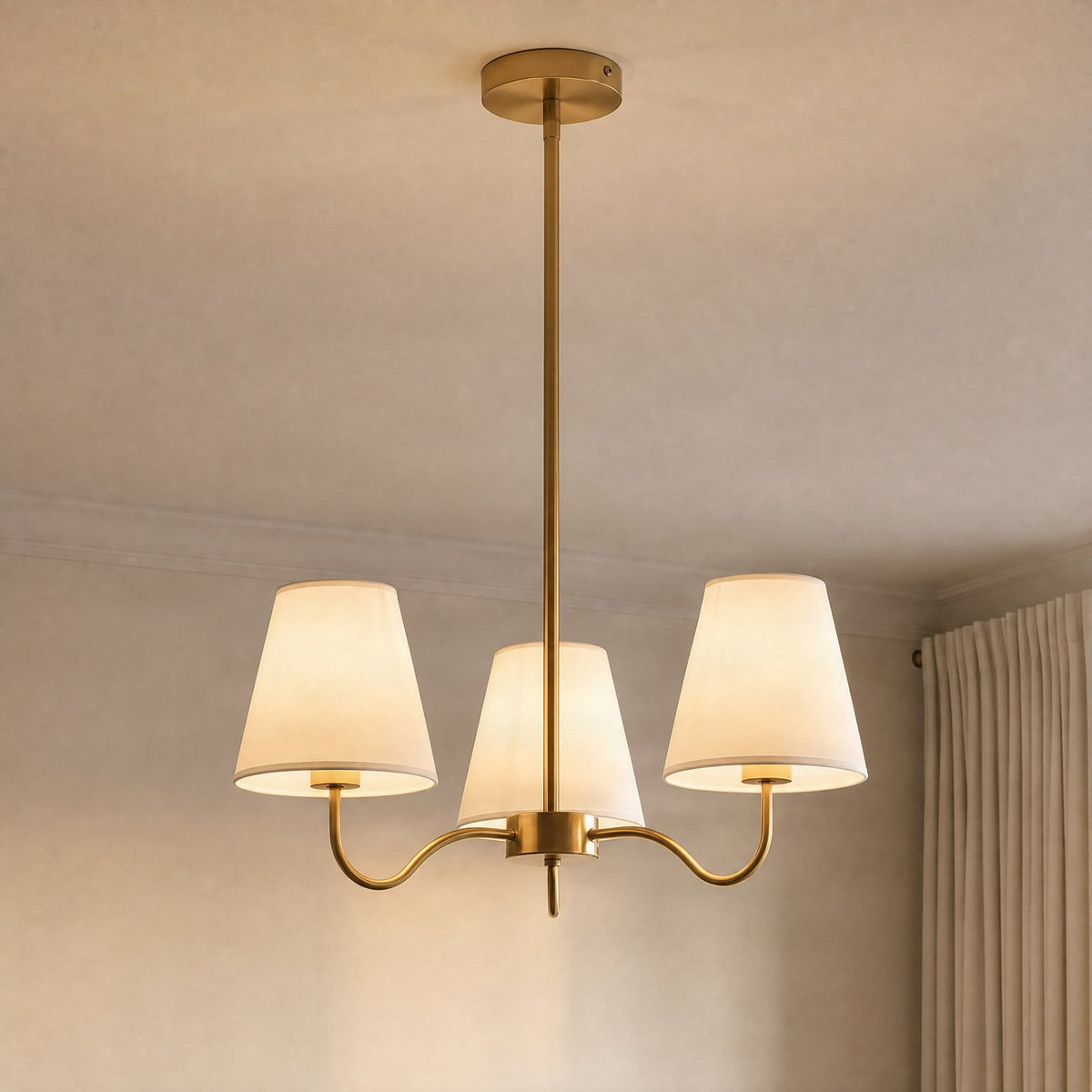 Claire 21" White Brass Pendant Light