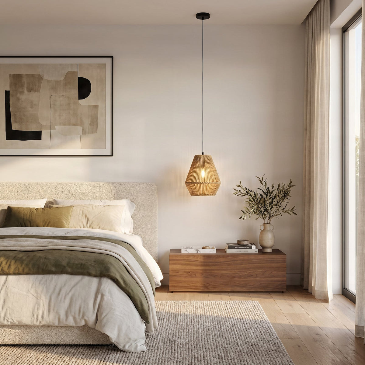Lyla 7 1/4" Natural Hemp Cord Pendant Light