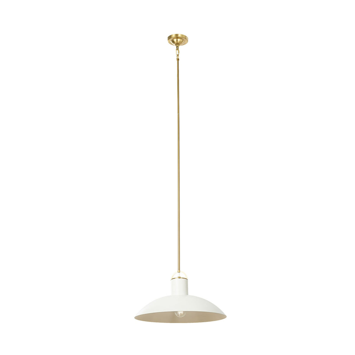 Lucande Theo pendant light, 1-bulb, Ø 17.7 in, white, metal