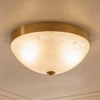 Lucande Ruby ceiling light, round, 12 in, white/brass