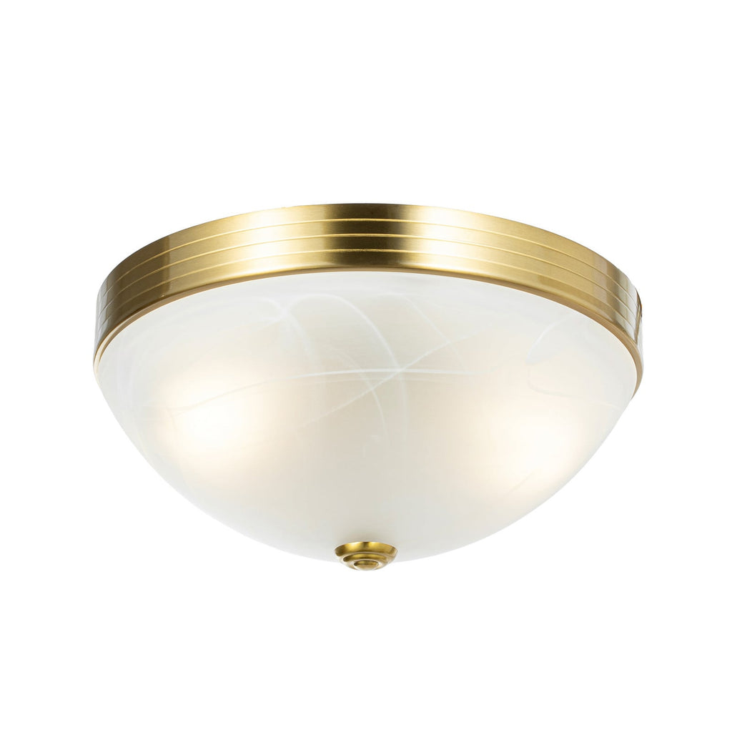 Lucande Ruby ceiling light, round, 12 in, white/brass