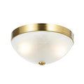 Lucande Ruby ceiling light, round, 12 in, white/brass