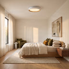 Lucande Adam LED ceiling light, white/wood, dimmable, CCT