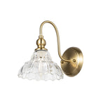 Lucande Allison wall light, height 8 in, antique brass, glass