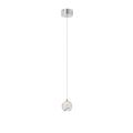 Lucande Hayley LED hanging light, Ø 3.5 in, 1-bulb, chrome, glass