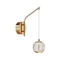 Lucande Hayley LED wall lamp, gold, height 13.4 in, glass