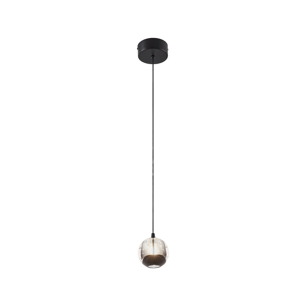 Hayley 4 3/4" Black Glass LED Pendant Light