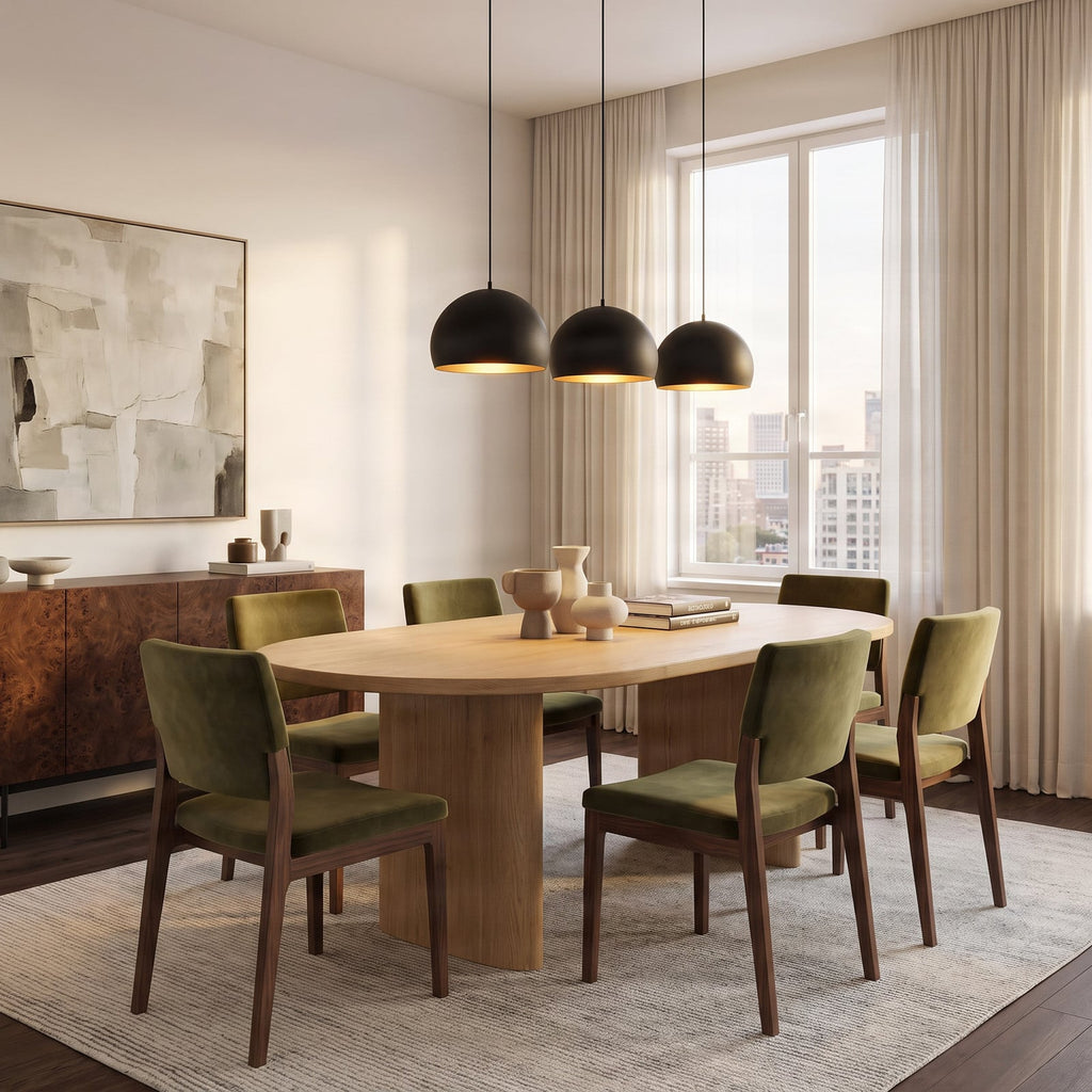 Tarjei 47 1/4" Black and Gold Pendant Light