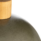 Lucande Holgar pendant light, 3-bulb, grey, metal/wood