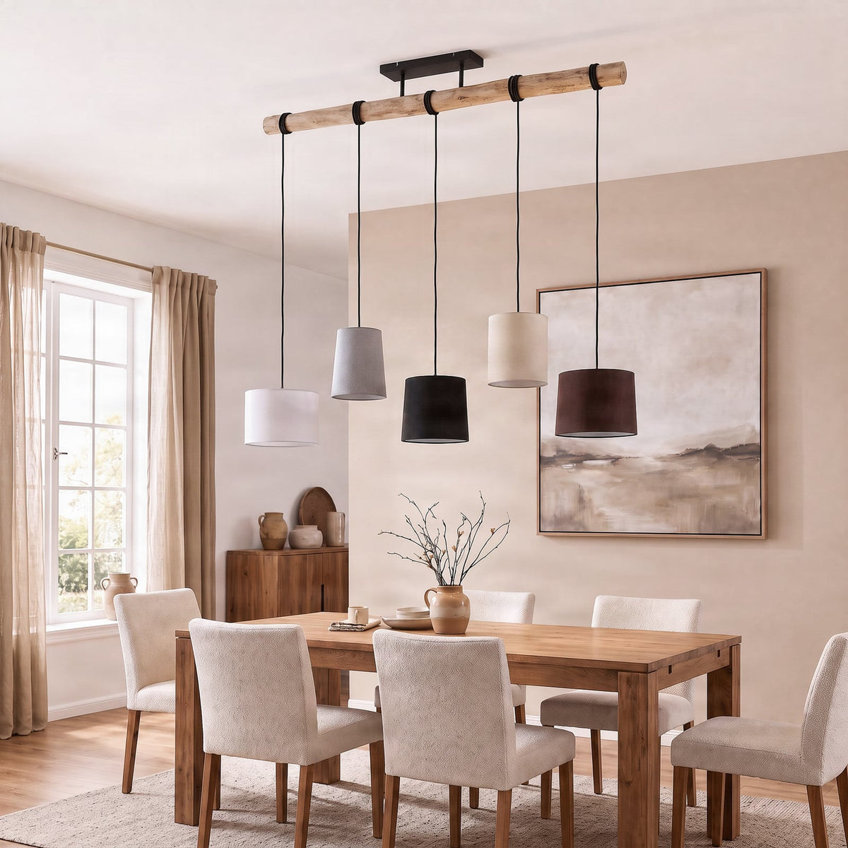 Amilia 51 3/4" Gray-Beige Pendant Light