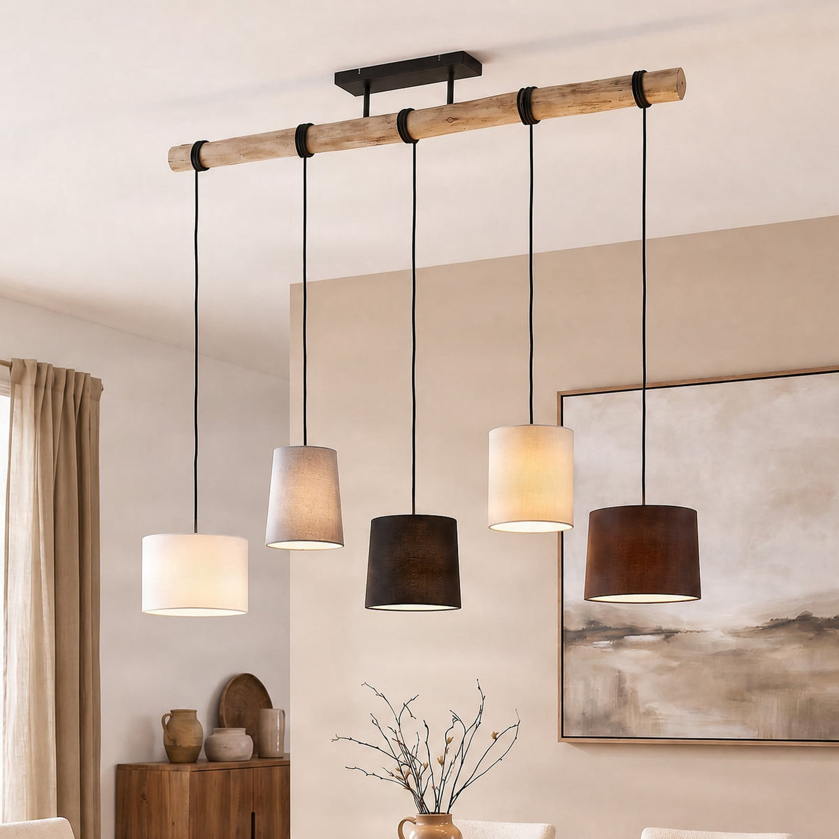 Amilia 51 3/4" Gray-Beige Pendant Light