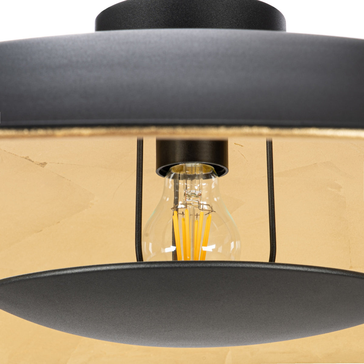 Lucande Narisara Ceiling Light, 31.5 in, black/gold