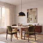 Lucande Leya pendant light, 1-bulb, black, 12 in, metal