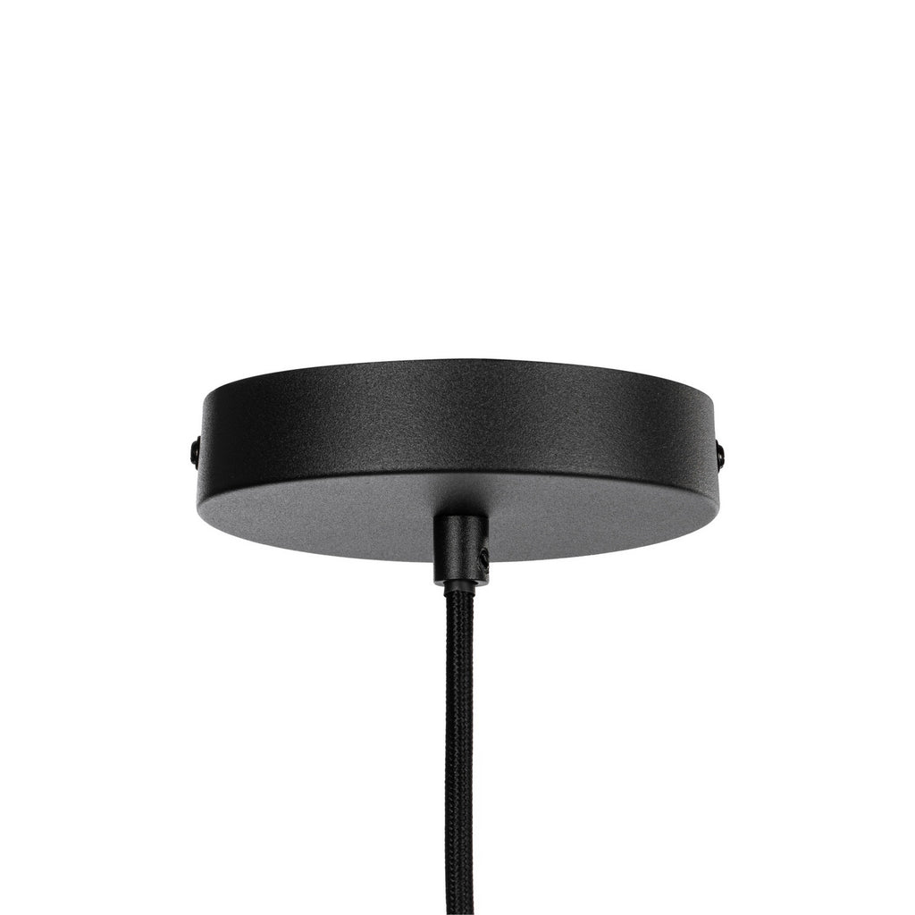 Lucande Leya pendant light, 1-bulb, black, 12 in, metal