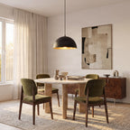 Lucande Leya pendant light, 1-bulb, black, 12 in, metal