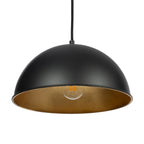 Lucande Leya pendant light, 1-bulb, black, 12 in, metal