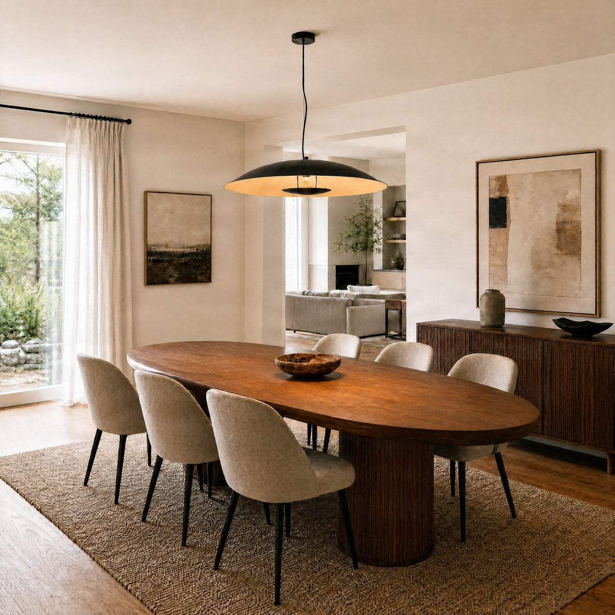 Narisara 31 1/2" Black and Gold Pendant Light
