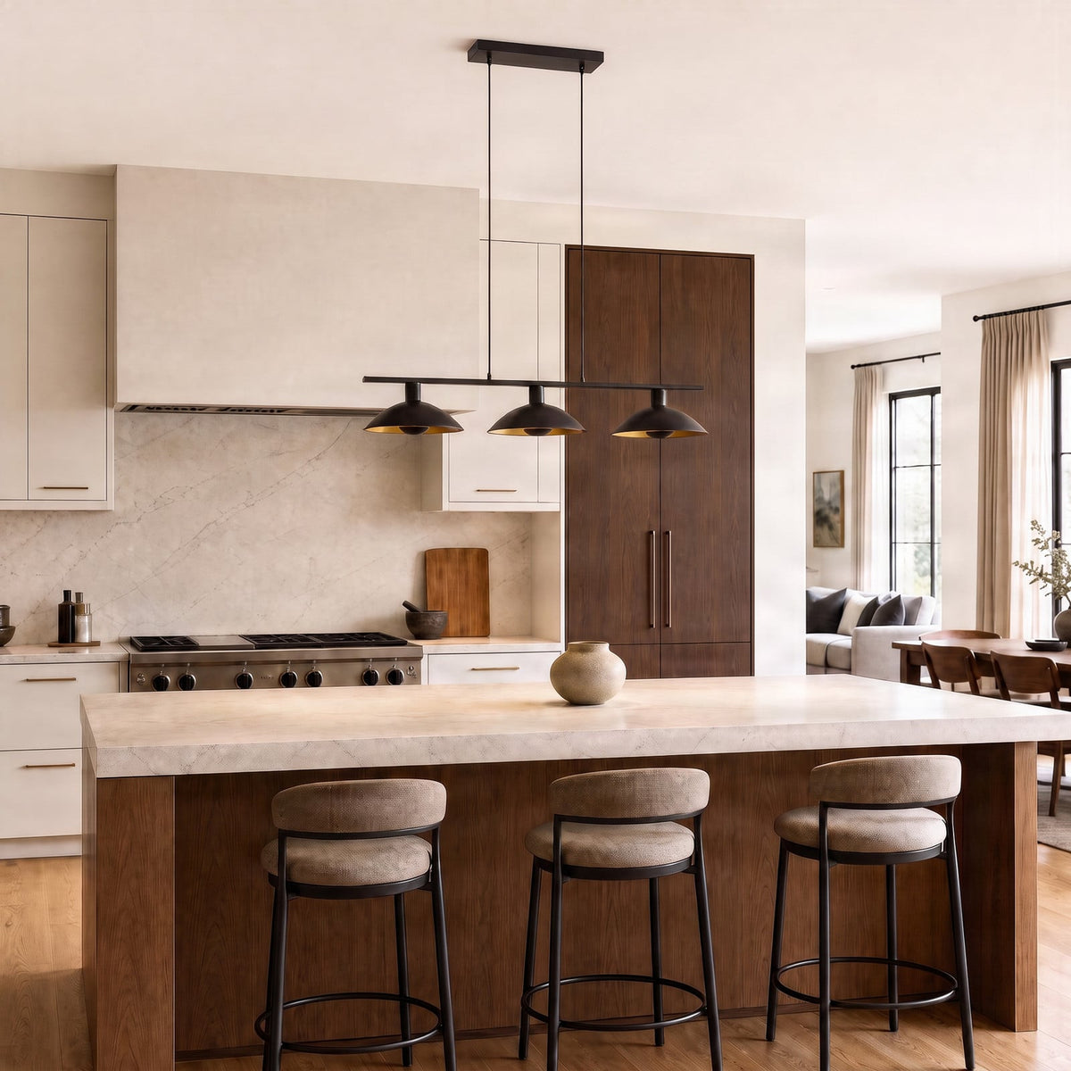Narisara 46 1/2" Black and Gold Pendant Light