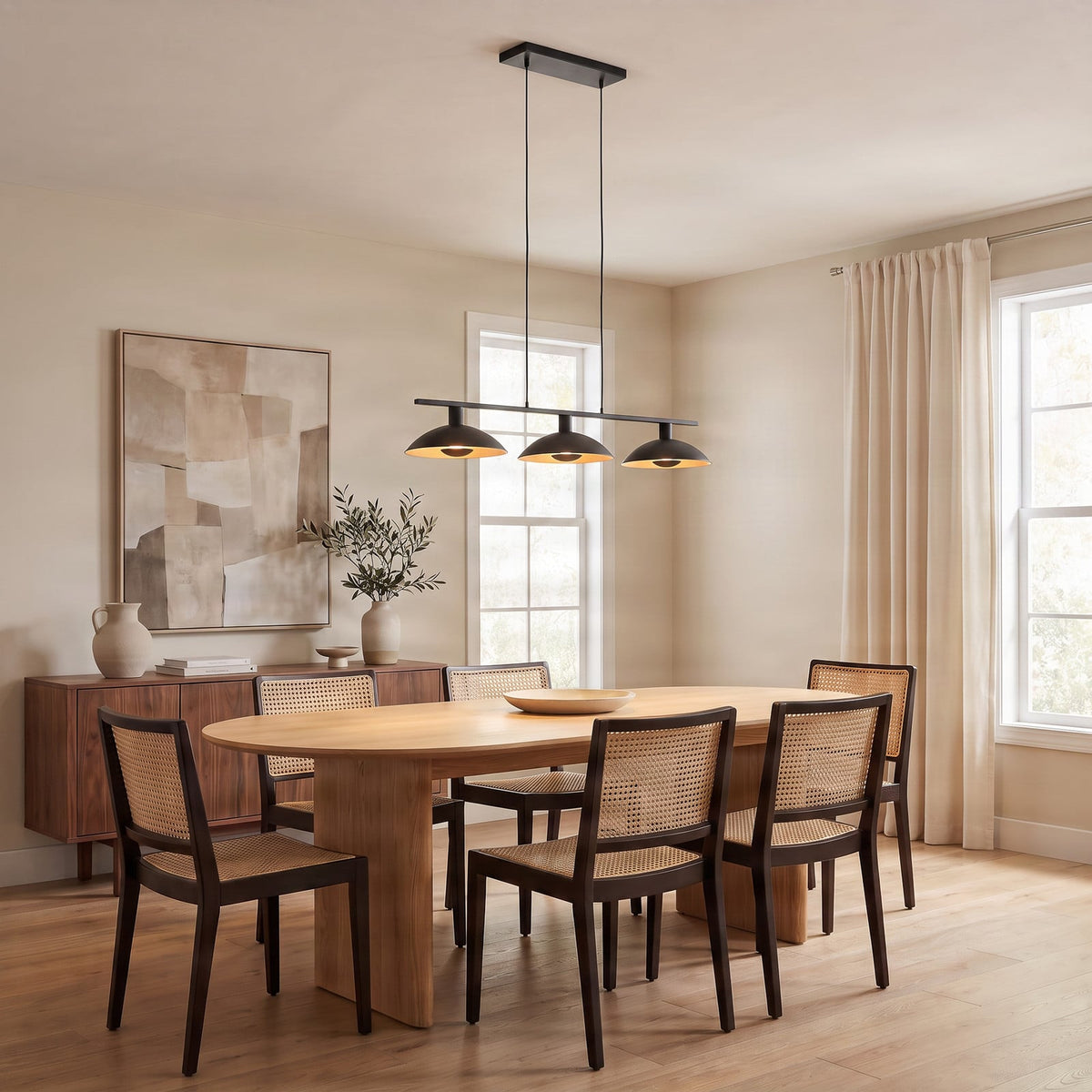 Narisara 46 1/2" Black and Gold Pendant Light