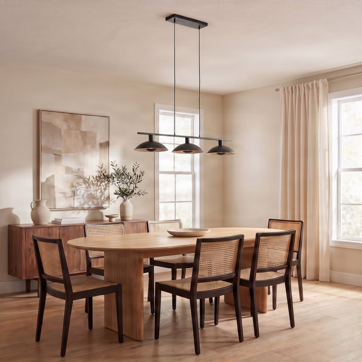 Narisara 46 1/2" Black and Gold Pendant Light