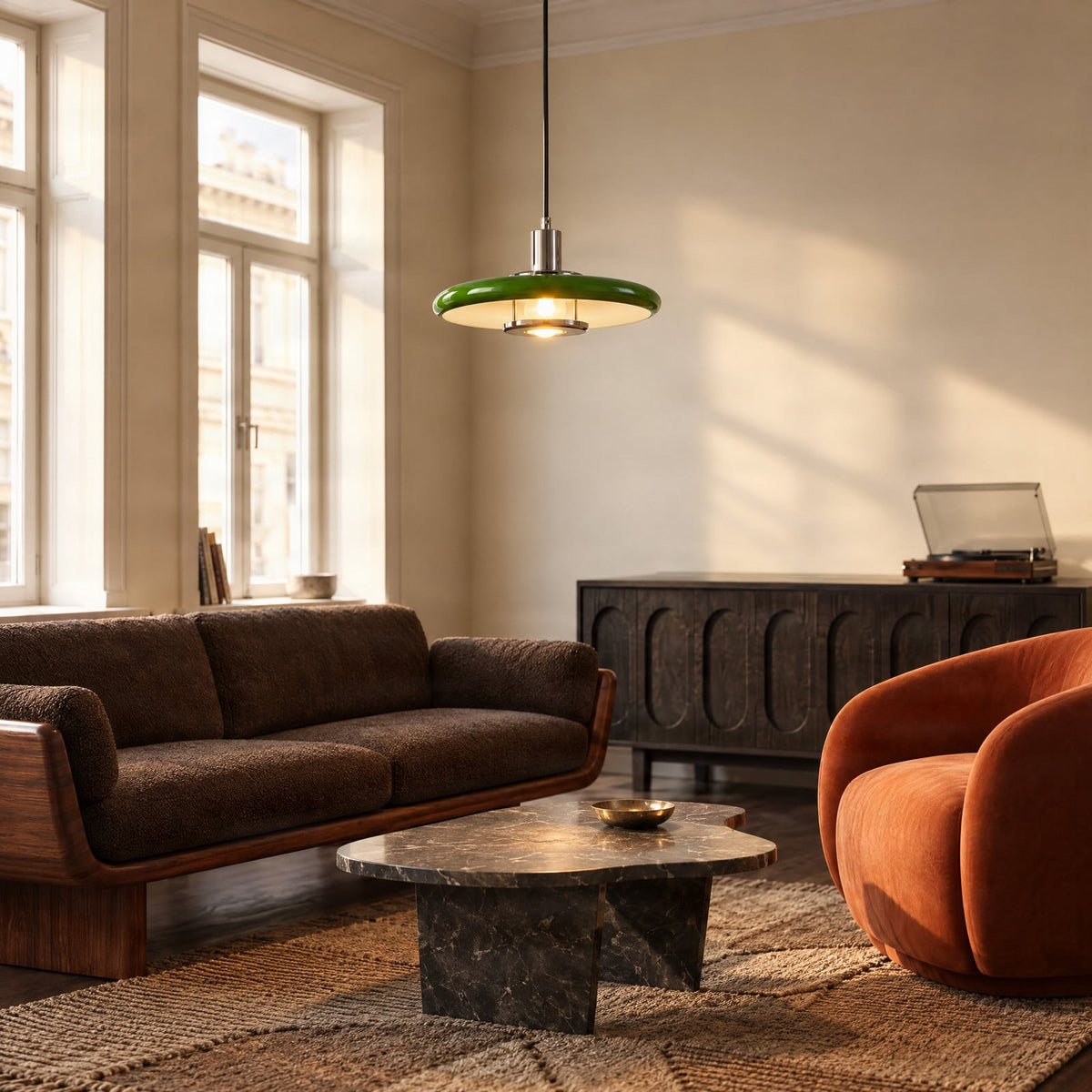 Branford 14" Green Pendant Light