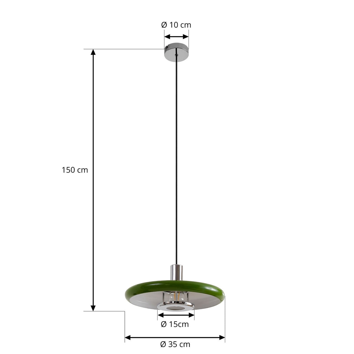 Branford 14" Green Pendant Light