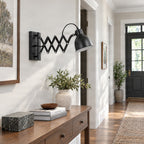 Merle 8 3/4" Black Wall Sconce with Reading Light
