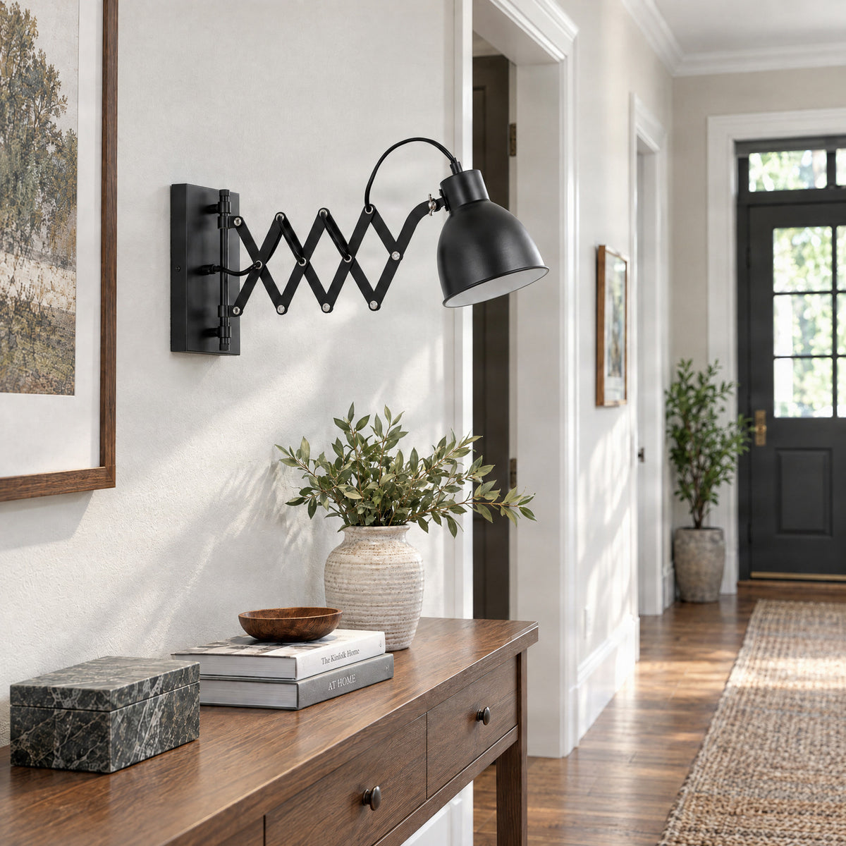 Merle 8 3/4" Black Wall Sconce with Reading Light