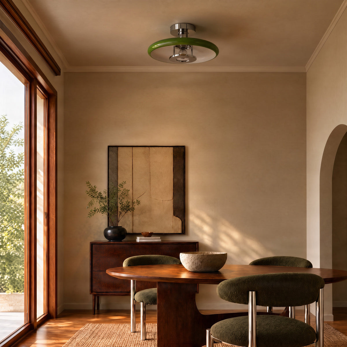 Branford 13 3/4" Green Ceiling Light