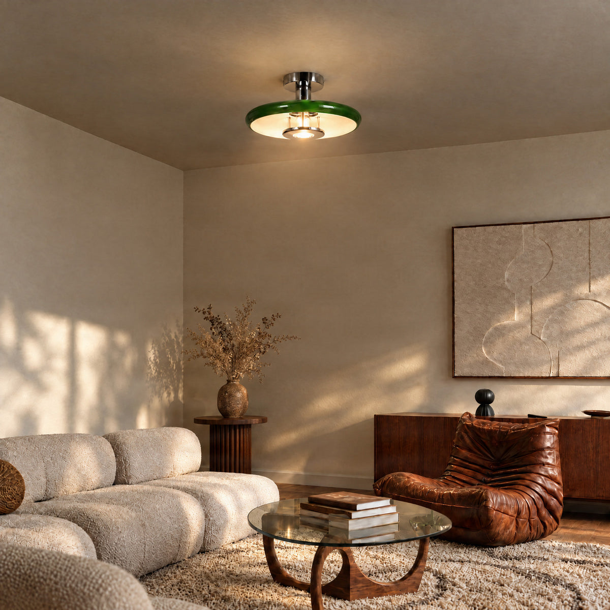 Branford 13 3/4" Green Ceiling Light