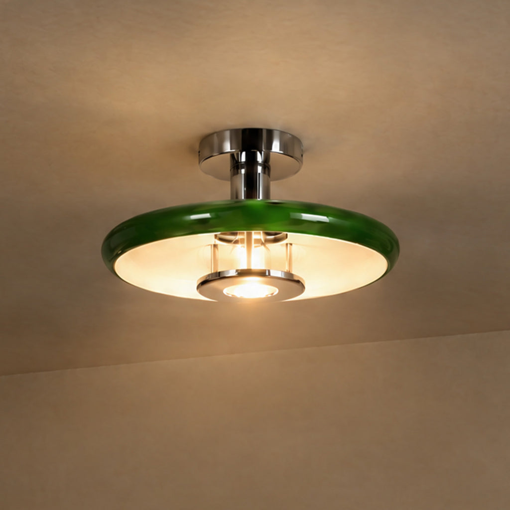 Branford 13 3/4" Green Ceiling Light