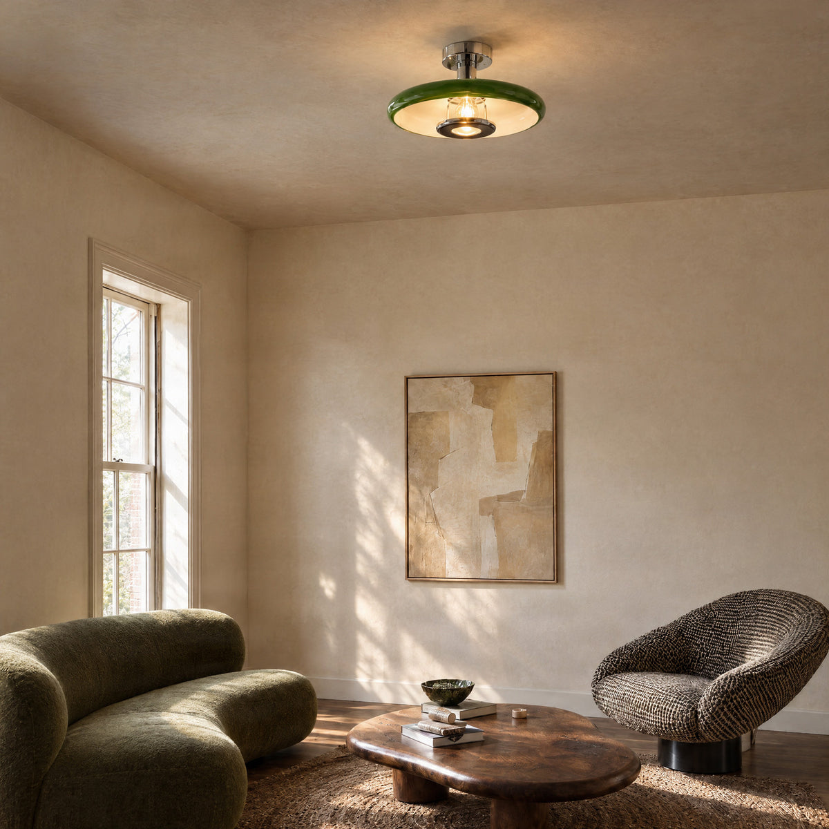 Branford 13 3/4" Green Ceiling Light