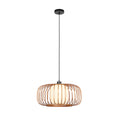 Lucande Davella pendant light, 19.7 in, bamboo, fabric