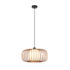 Lucande Davella pendant light, 19.7 in, bamboo, fabric