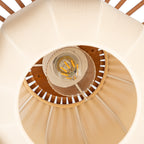 Lucande Davella pendant light, 19.7 in, bamboo, fabric