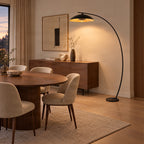 Emilienne 70 1/2" Black and Gold Arc Lamp