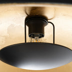 Emilienne 70 1/2" Black and Gold Arc Lamp