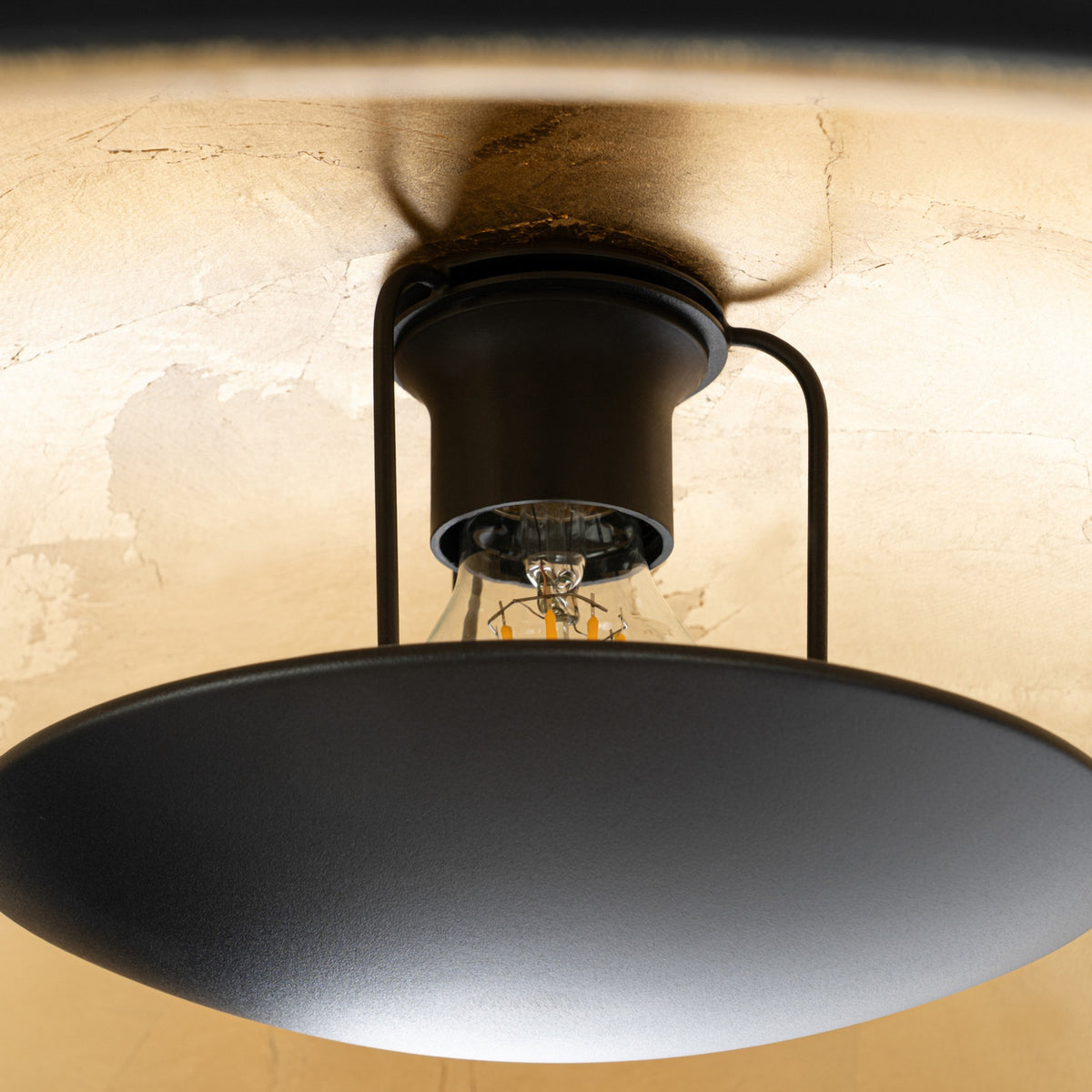 Emilienne 70 1/2" Black and Gold Arc Lamp