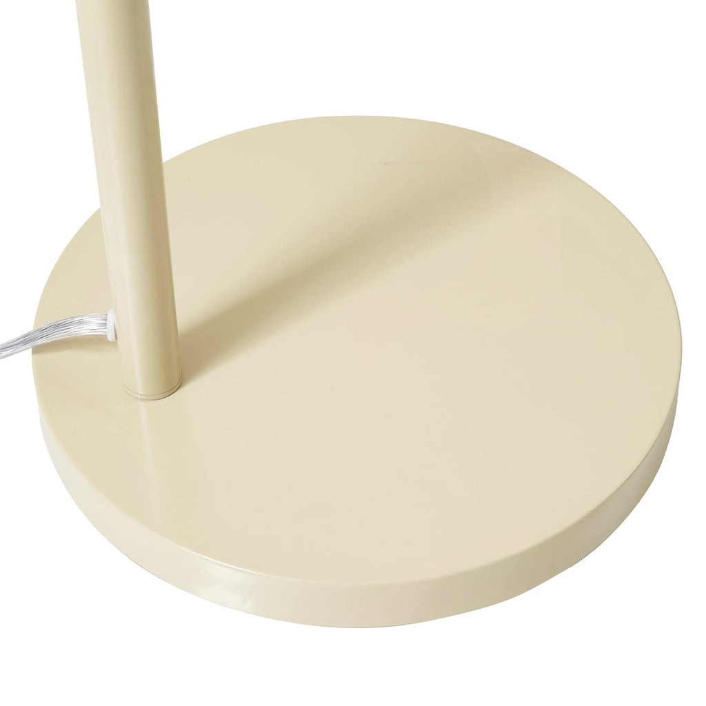 Lucande Helin arc floor lamp, beige, 78 in, fabric