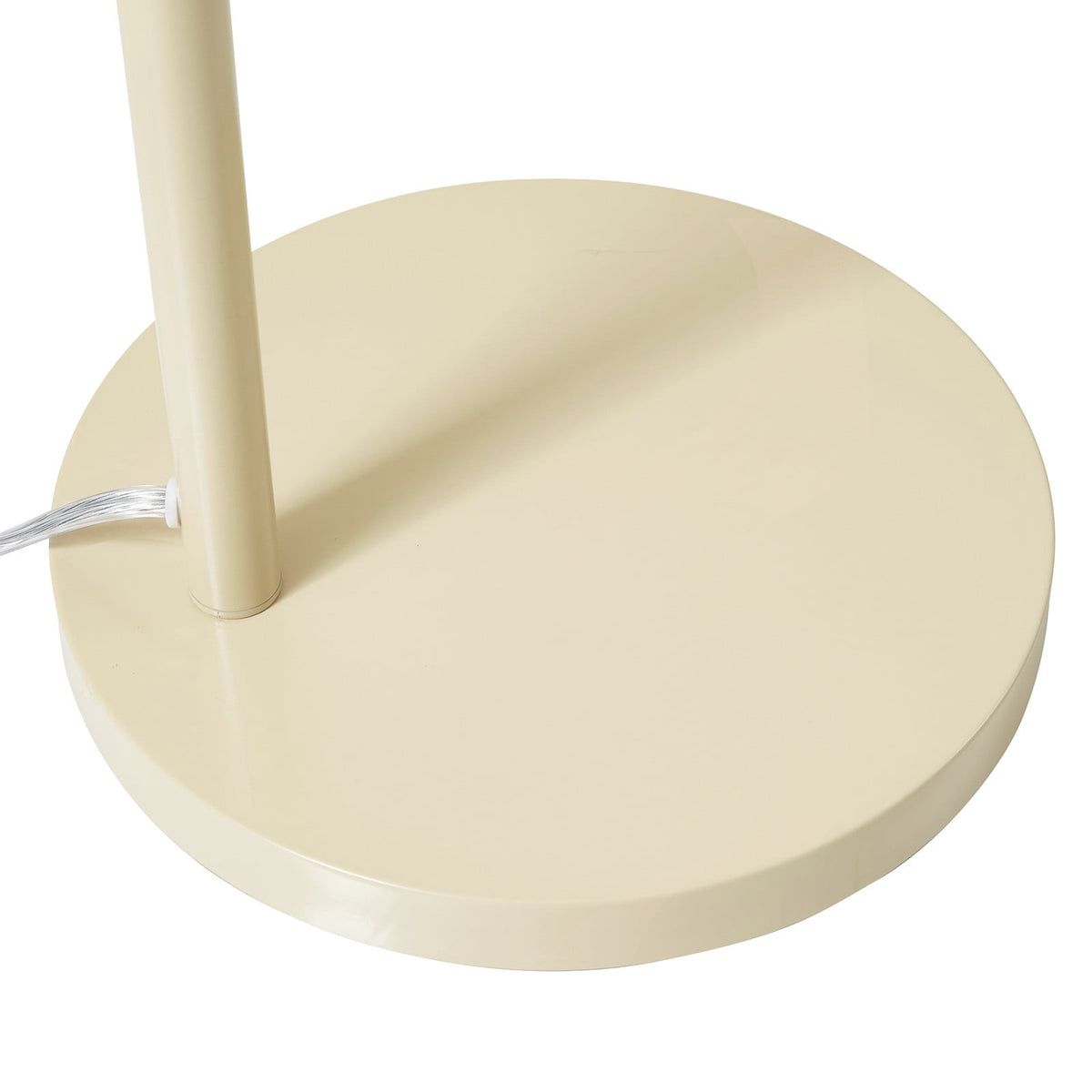 Lucande Helin arc floor lamp, beige, 78 in, fabric